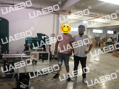 浙江客戶（指甲油）LPSM-30L 盤式超細(xì)磨砂機(jī)